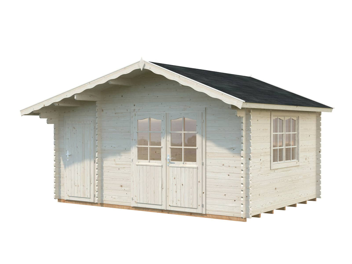 Emma XL (4.7x3.5m | 14.3m2 | 34mm) Alpine Garden Cabin with Side Storage Shed - Palmako UK