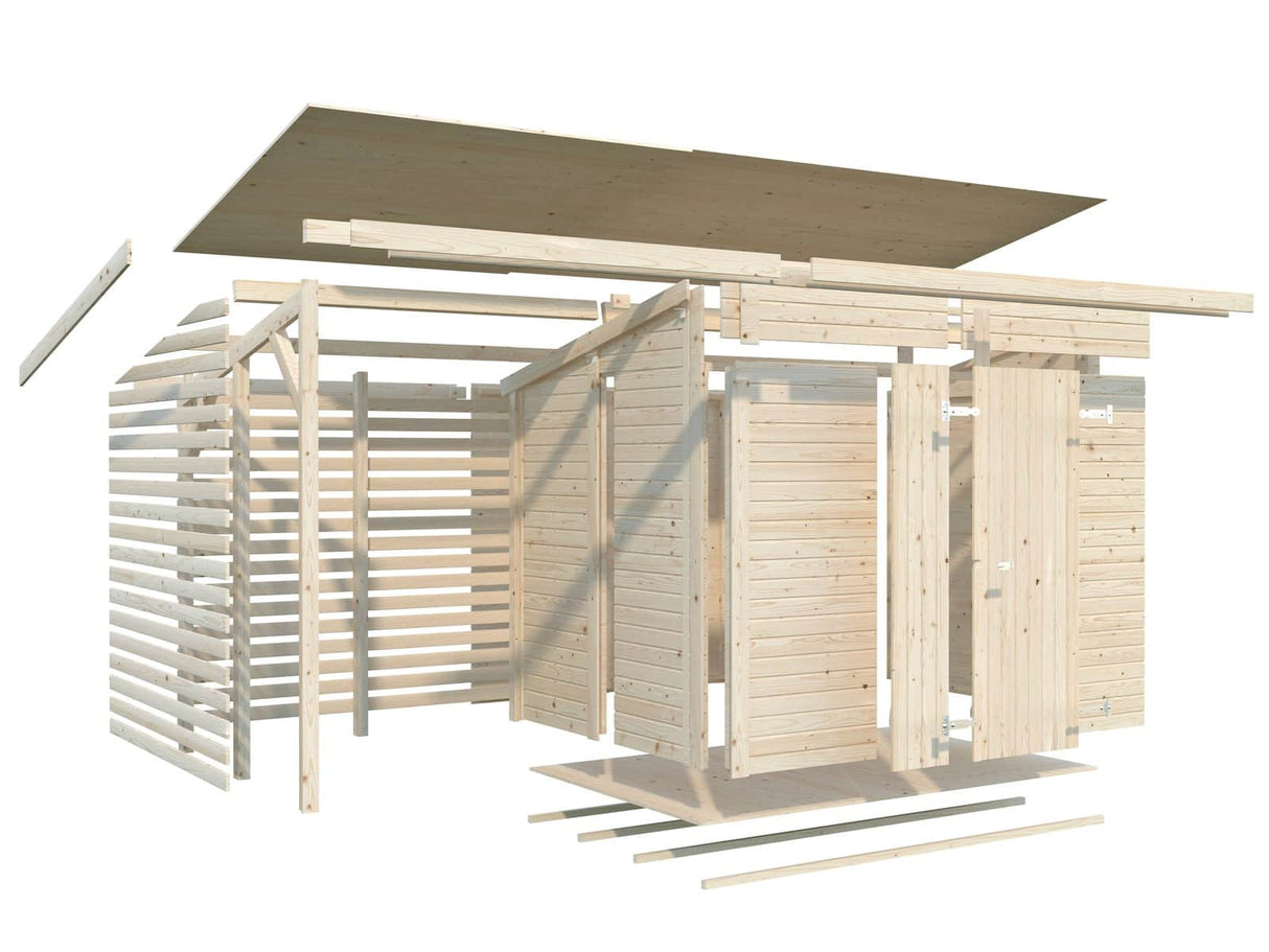 Leif XL (4.6x1.7m | 4.5+2.9m2) Spacious Garden Shed - Palmako UK