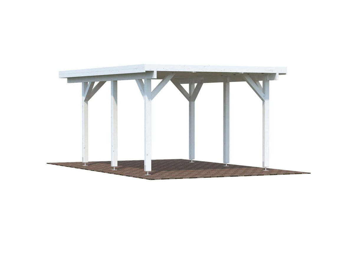 Karl S (3.6x5.1m | 11.7m2) Compact Flat Roof Carport or Garden Pavilion - Palmako UK