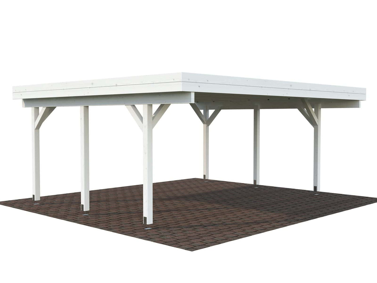 Karl M (6.0x5.1m | 20.6m2) Modern Flat Roof Double Carport or Large Pavilion - Palmako UK