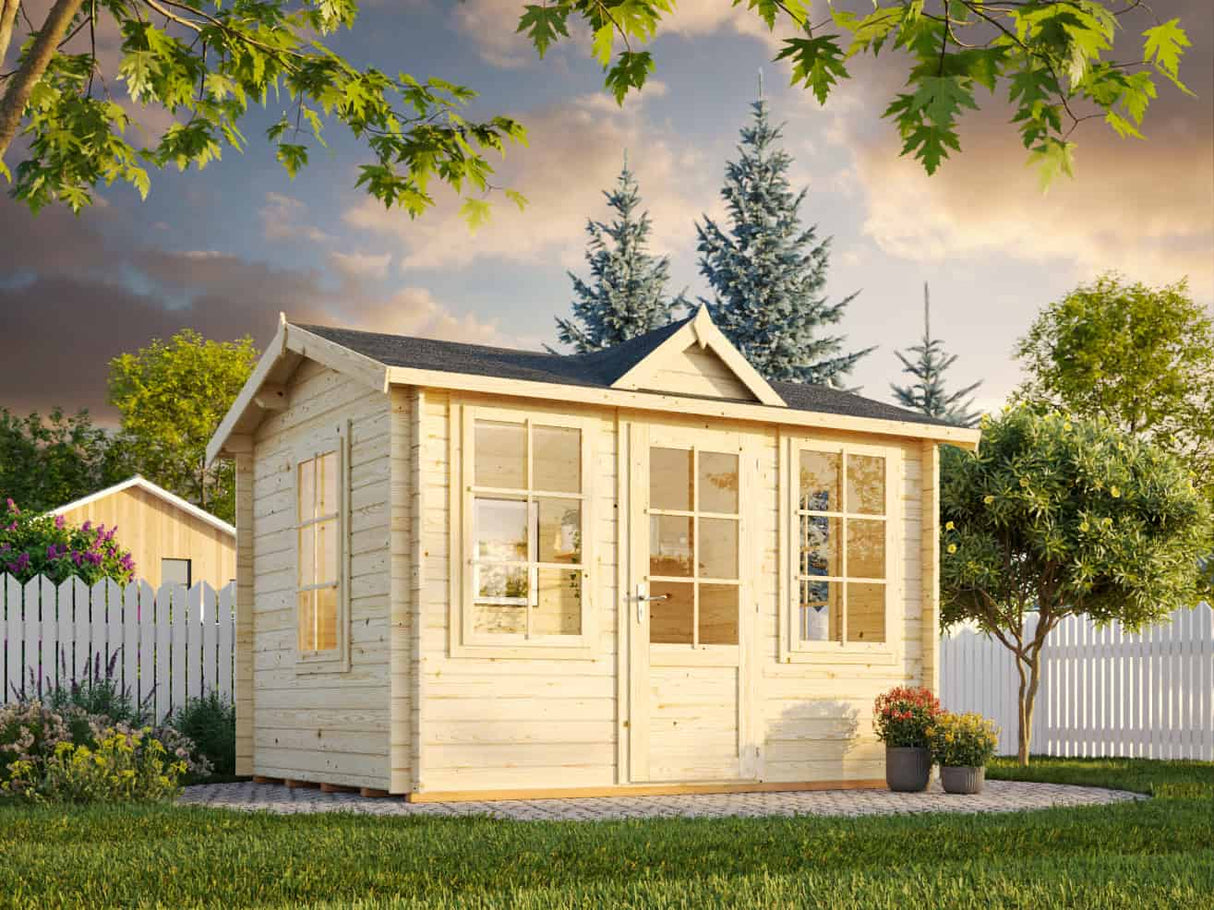 Claudia S (3.2x2.4m | 7.4m2 | 28mm) Compact Clockhouse Garden Room - Palmako UK
