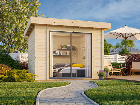 Lydia S (3x3m | 8m2 | 28mm) Compact Sliding Door Summer House with Endless possibilities - Guest Room, Home Gym or Summer Office - Palmako UK