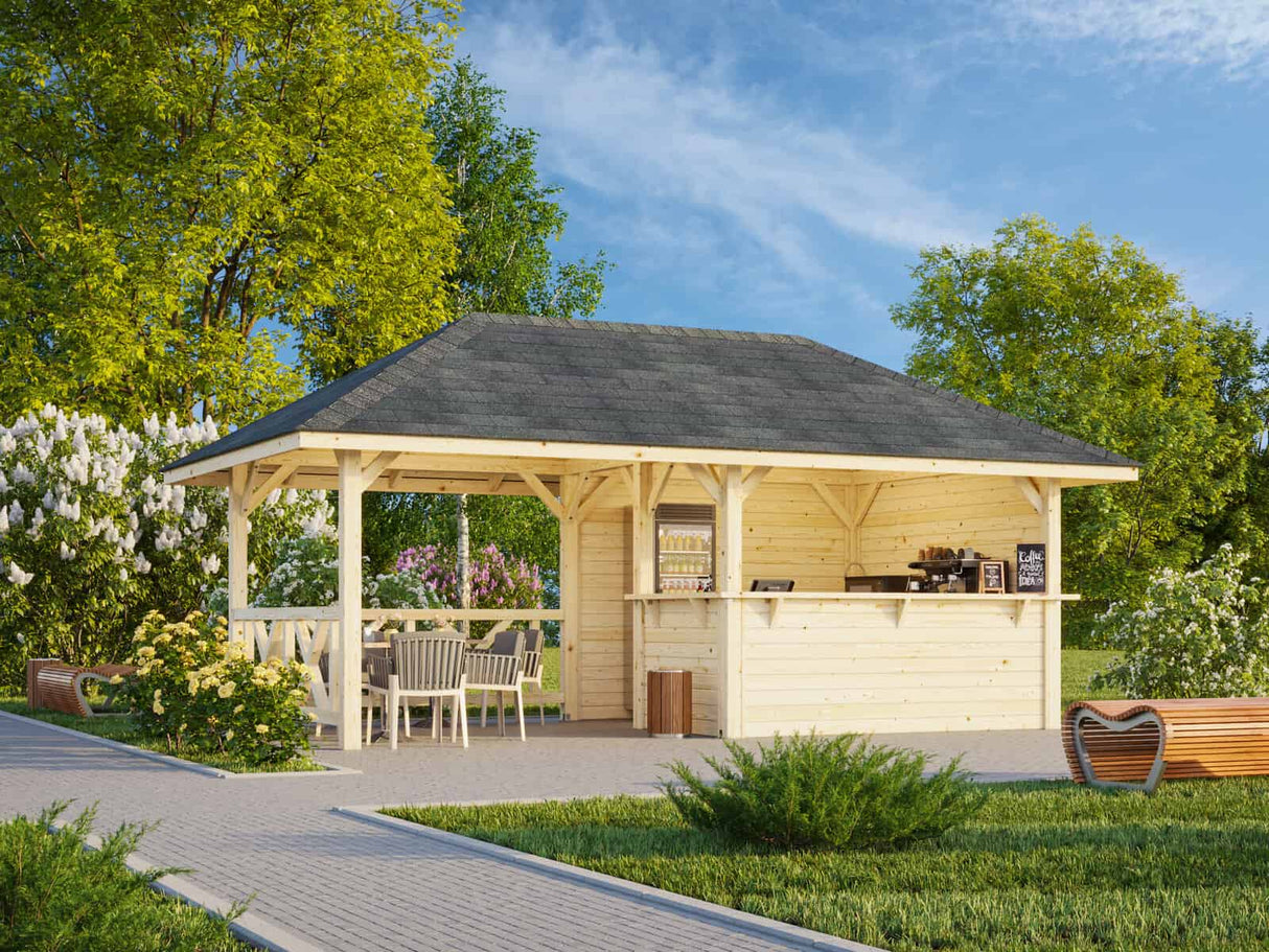 Bianca 110 (5.9x3m | 16.6m2) Garden Bar With Canopy - Palmako UK