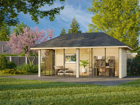 Bianca 202/502 (6x3m | 16.6m2) Large Glass Garden Room With Sliding Doors (Double Glazing Available) - Palmako UK