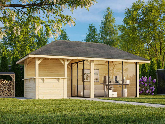 Bianca 207/507 (6x3m | 16.6m2) Glass Garden Room With Outdoor Kitchen Area (Double Glazing Available) - Palmako UK