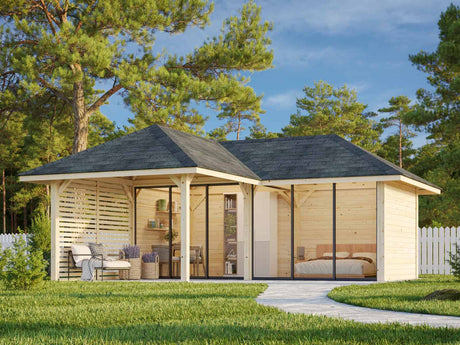 Bianca 213/513 (6x6m | 24.9m2) Glass Garden Room With Sliding Doors (Double Glazing Available) - Palmako UK