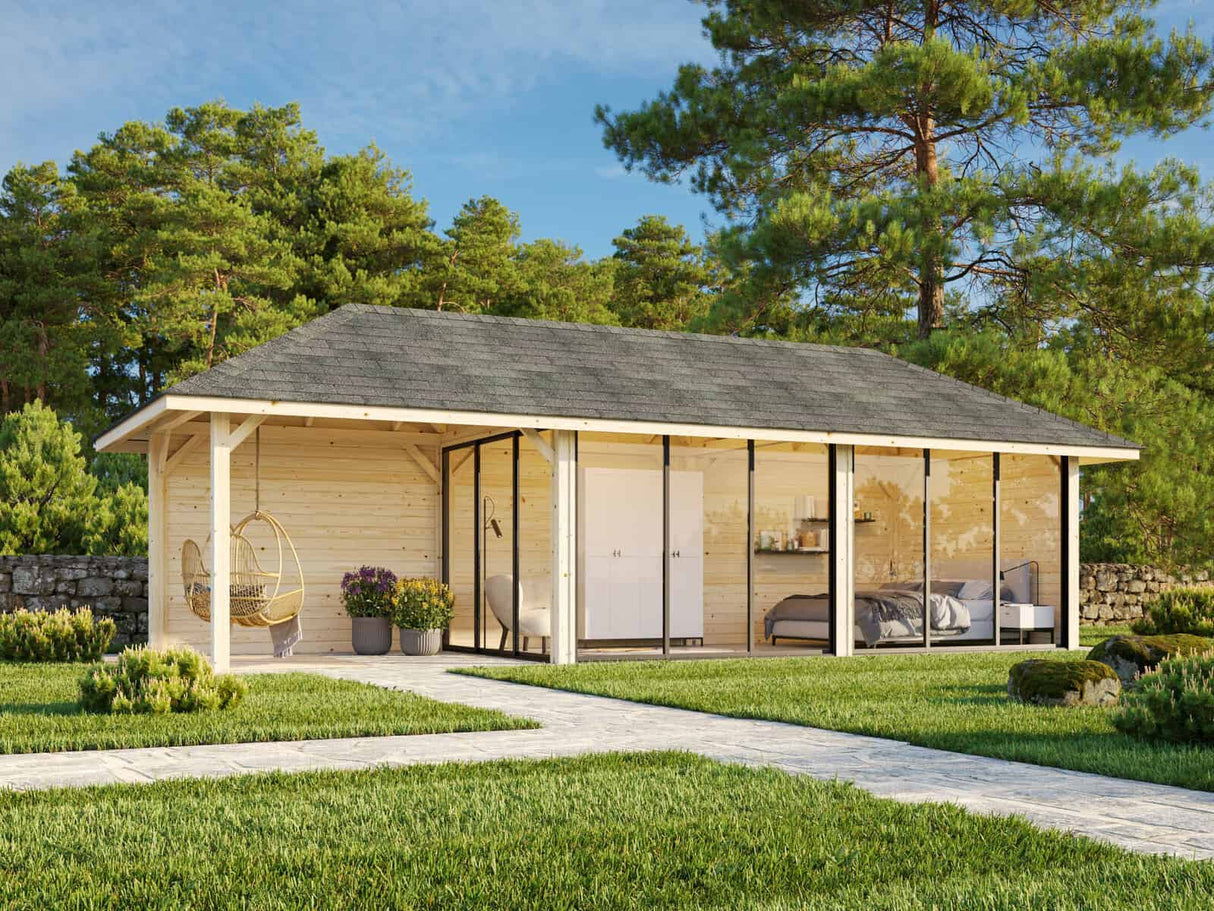 Bianca 217/517 (9x3m | 24.9m2) Glass Garden Room With Sliding Doors (Double Glazing Available) - Palmako UK