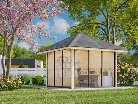 Bianca 201/501 (3x3m | 8.3m2) Glass Garden Room With Sliding Doors (Double Glazing Available) - Palmako UK