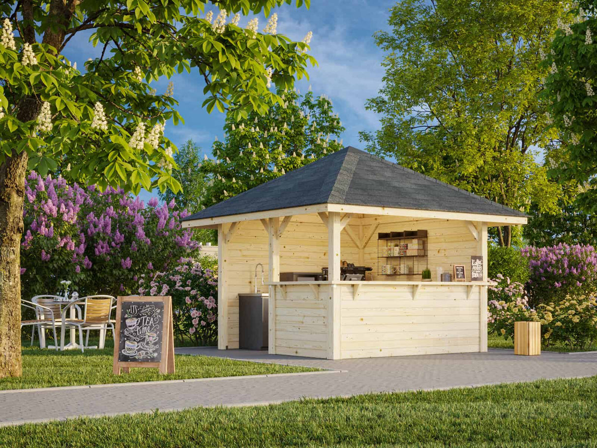 Bianca 102 (3x3m | 8.3m2) Corner Garden Bar - Palmako UK