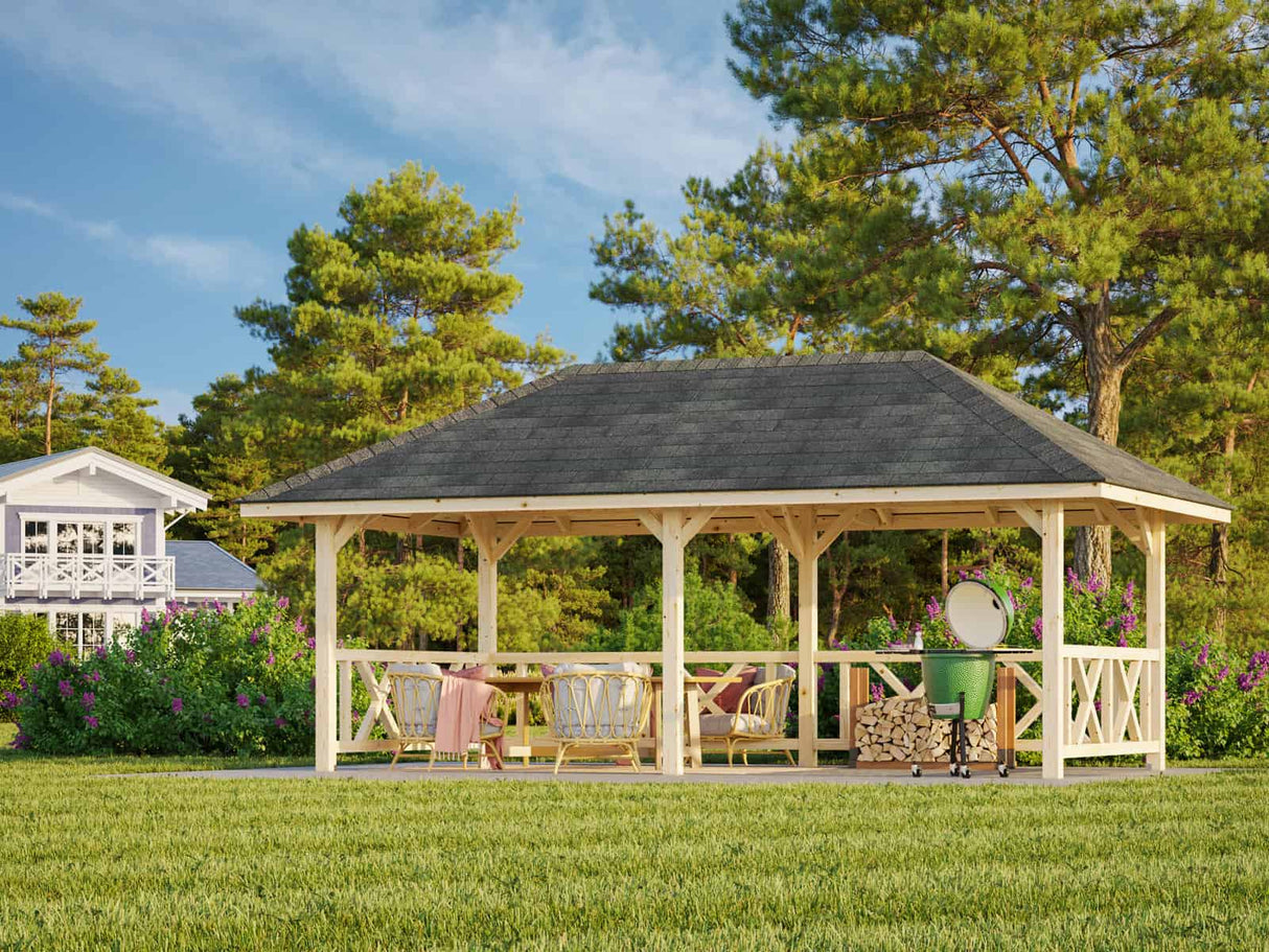 Bianca 107 (6x3m | 16.6m2) Double Size Sturdy Garden Gazebo - Palmako UK