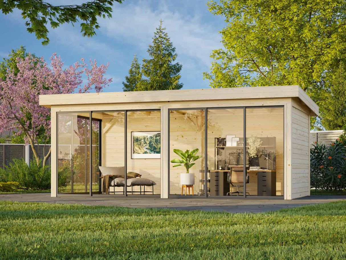 Lenna 402/702 (6x3m | 16.6m2) Glass Garden Room With Sliding Doors (Double Glazing Available) - Palmako UK
