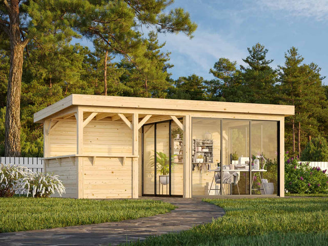Lenna 408/708 (6x3m | 16.6m2) Glass Garden Room With Sliding Doors (Double Glazing Available) - Palmako UK