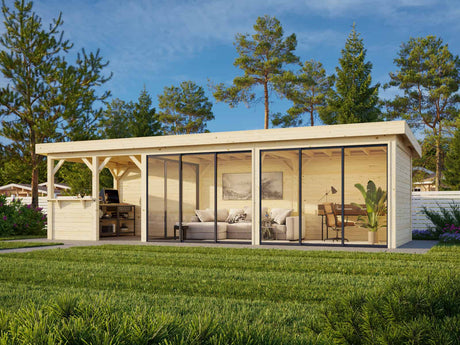 Lenna 419/719 (9x3m | 24.9m2) Glass Garden Room With Sliding Doors (Double Glazing Available) - Palmako UK