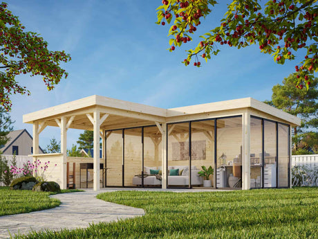 Lenna 423/723 (6x6m | 24.9m2) Glass Garden Room With Sliding Doors (Double Glazing Available) - Palmako UK