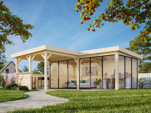 Lenna 423/723 (6x6m | 24.9m2) Glass Garden Room With Sliding Doors (Double Glazing Available) - Palmako UK