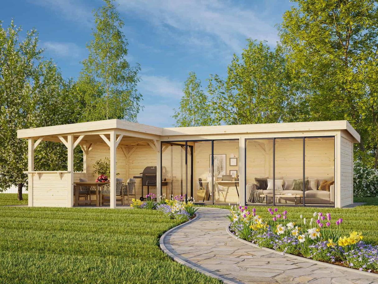 Lenna 420/720 (9x6m | 33.2m2) Glass Garden Room With Sliding Doors (Double Glazing Available) - Palmako UK