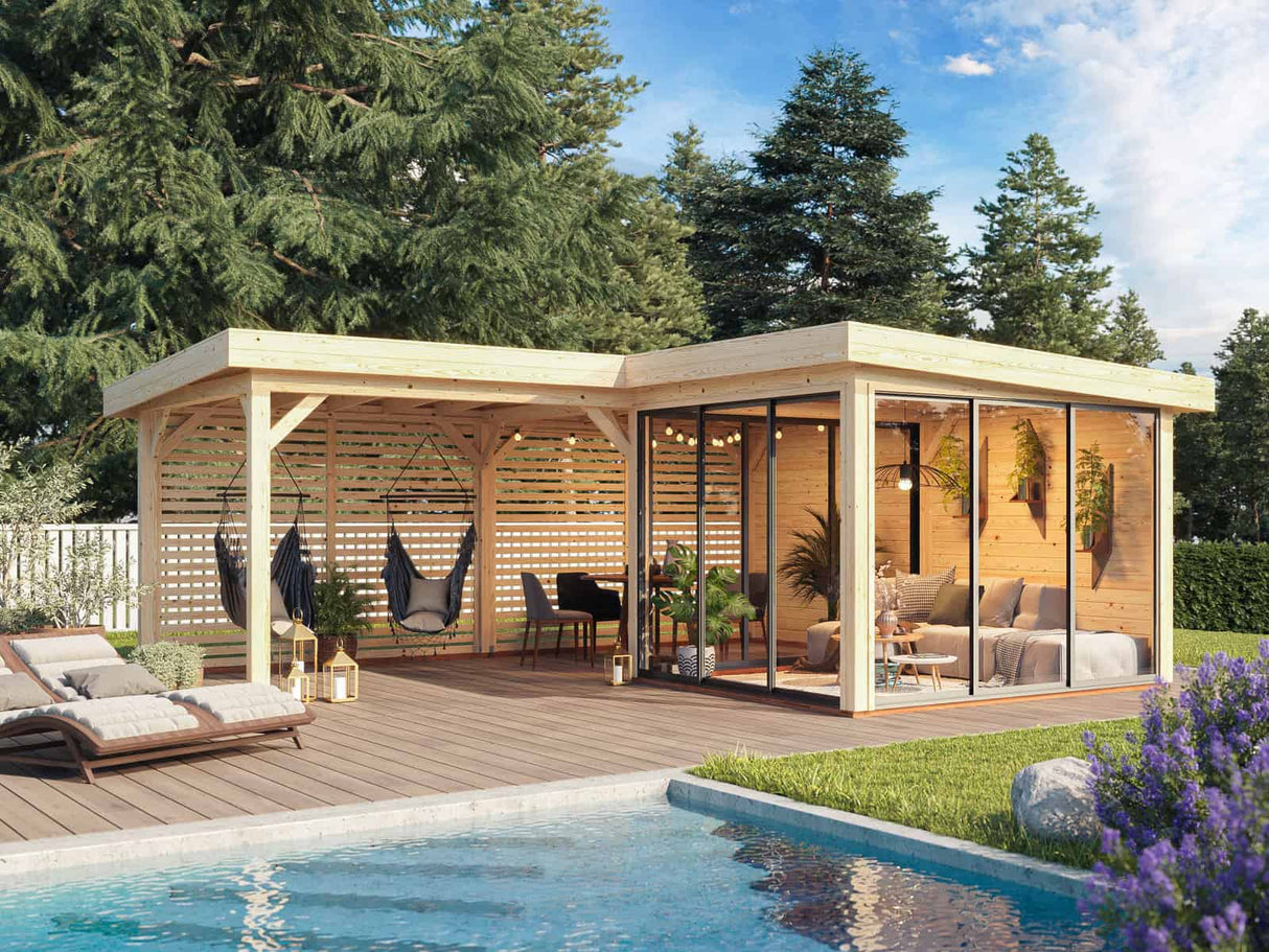 Lenna 411/711 (6x6m | 24.9m2) Glass Garden Room With Sliding Doors (Double Glazing Available) - Palmako UK