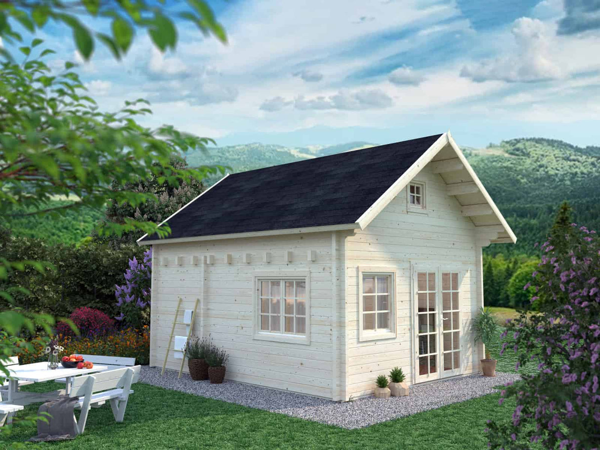 Kendra (4.2x5.2m | 18.4m2 | 70mm) Log House with Loft Space - Palmako UK