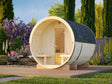 Anita M (2.2x2.5m | 1.3+0.7m2 | 42mm) Timber Garden Barrel Sauna - Palmako UK