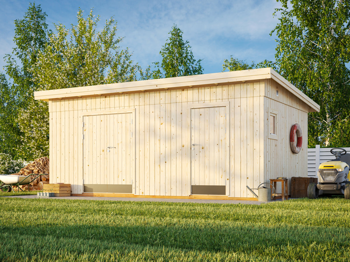 Kalle L (5.6x3.3m | 16.9m2) Two Room Pent Workshop - Palmako UK