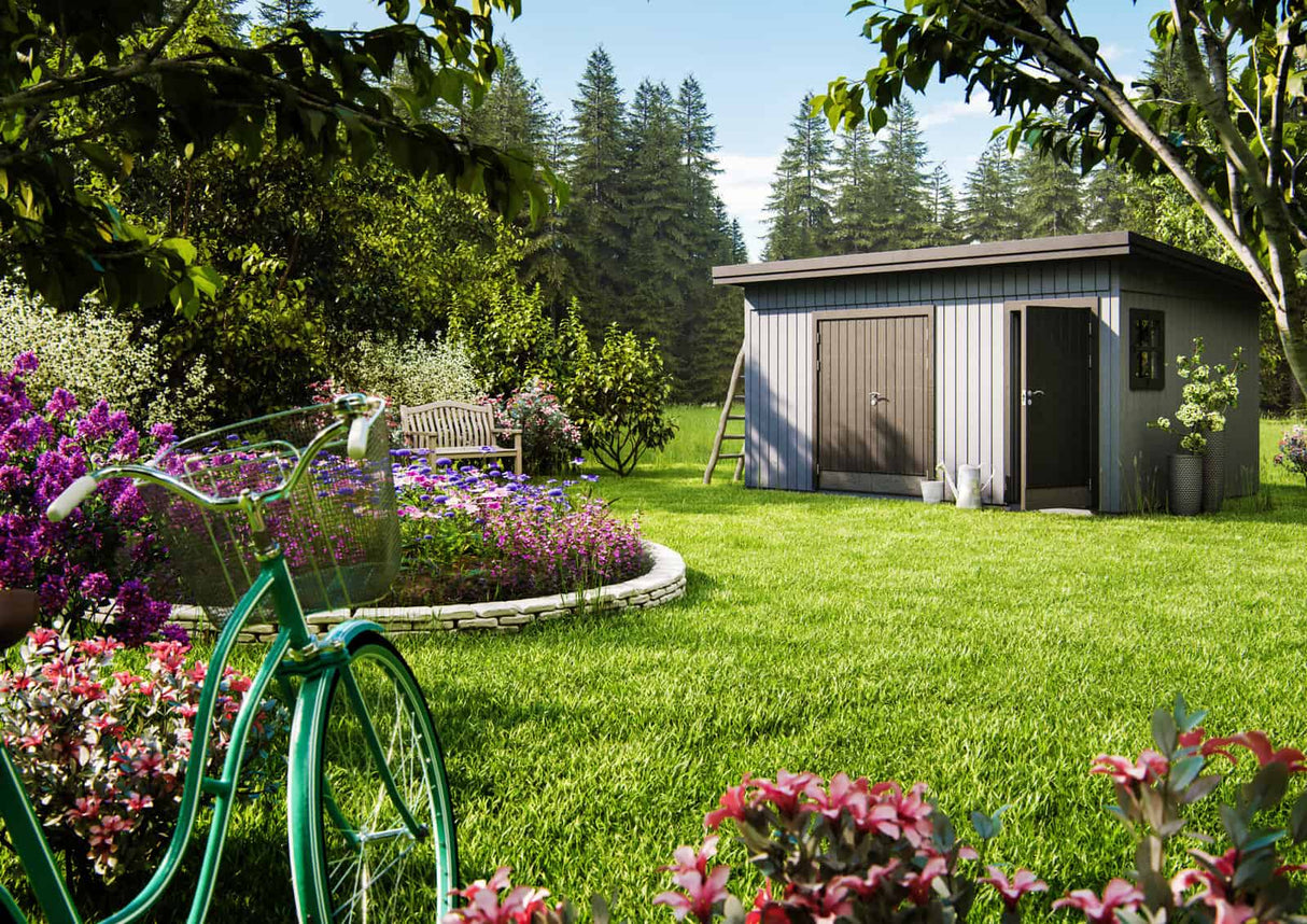 Kalle M (4.5x3.3m2 | 13.5m2) Two Room Pent Shed - Palmako UK