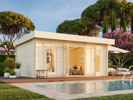 Bret M (5.5x4.1m | 19.9m2 | 44mm) Contemporary Summer House - Palmako UK