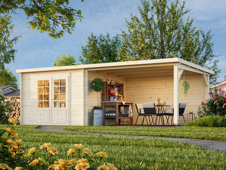 Ella (6.7x3.2m | 8.7+10.0m2 | 28mm) Roof Summer House - Palmako UK