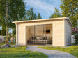 Ines L (4.8x3m | 13.7m2 | 44mm) Spacious Garden Office with Sliding Doors (Double Glazing Available) - Palmako UK