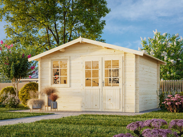 Klara M (3.5x3m | 10.4m2 | 28mm) Compact Garden Log Cabin - Palmako UK