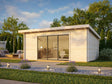 Lea L (5.3x3.8m | 19.4m2 | 44mm) Pent Garden Room with Sliding Doors (Double Glazing Available) - Palmako UK