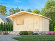 Sally XL (5.3x4.1m | 19.1m2 | 44mm) Large Scandinavian Style Log Cabin with an Overhang Roof - Palmako UK