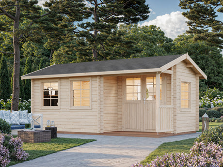Susanna S (5.3x3.2m | 12.4m2 | 44mm) Traditional Homestead Log Cabin - Palmako UK