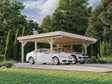 Karl M (6.0x5.1m | 20.6m2) Modern Flat Roof Double Carport or Large Pavilion - Palmako UK