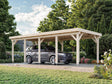 Karl L (3.6x7.6m | 23.1m2) Flat Roof Timber Single Car Carport or Garden Pavilion - Palmako UK