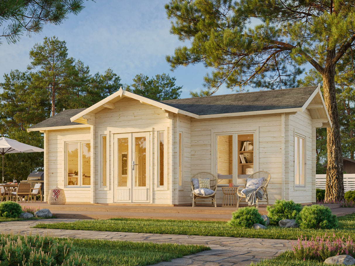 Anna L (8x5m | 26.8m2 | 70mm) Spacious Three Room Timber Garden House - Palmako UK