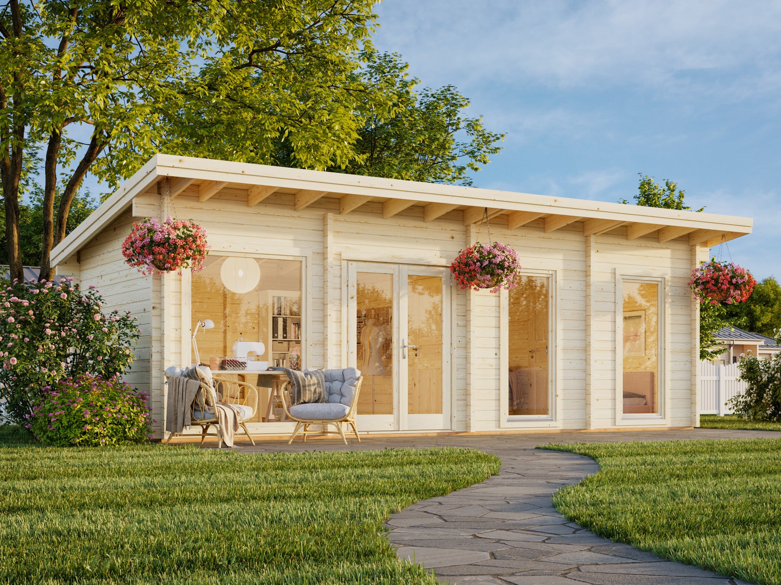 Heidi L (8.4x3.2m | 22.5m2 | 70mm) Contemporary 3-room Garden House