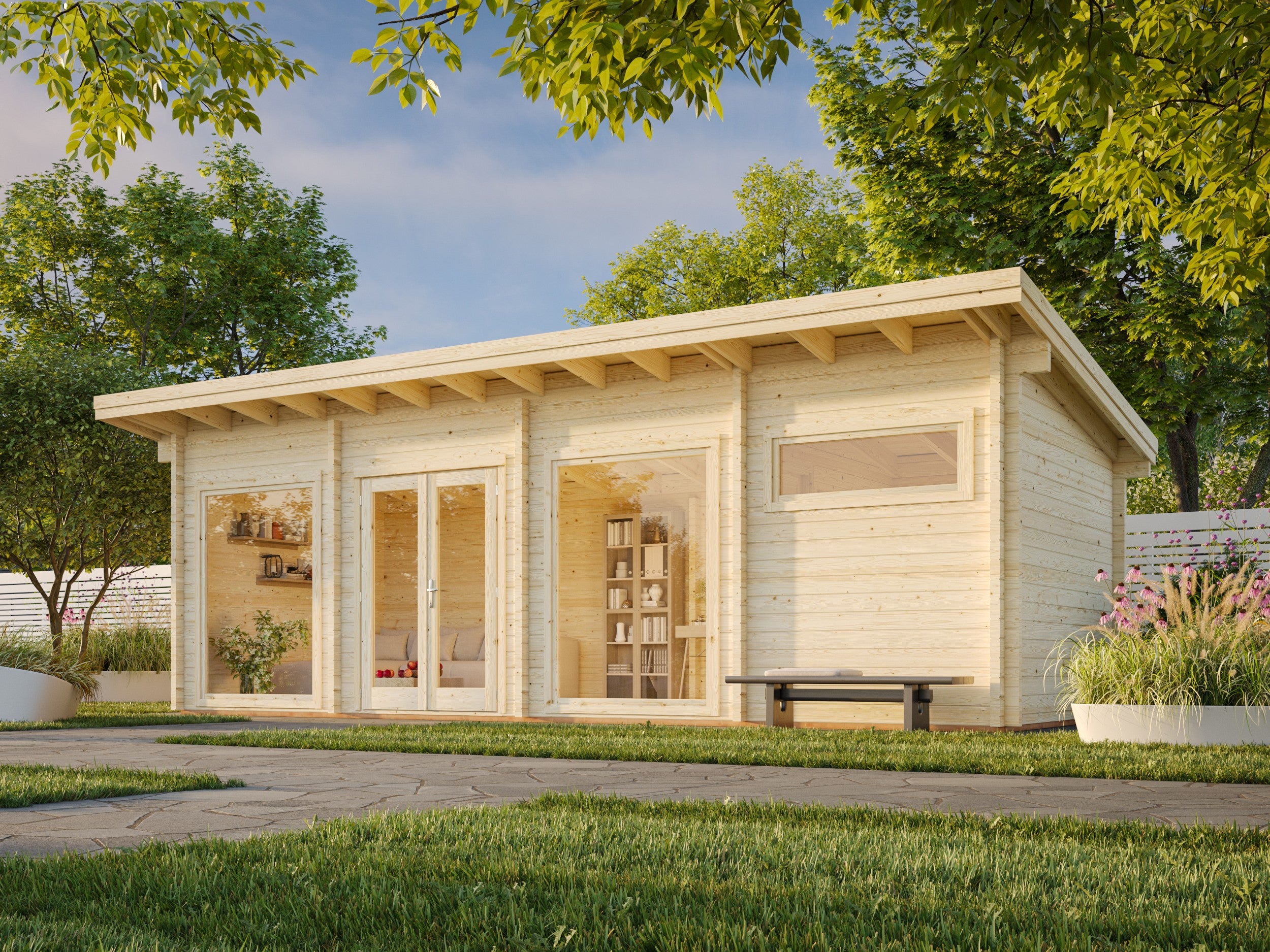 Palmako Heidi XL (8.4x3.2m) large 2-room 70mm all-season pent roof