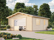 Roger S (4.7x5.7m | 23.9m2 | 44mm) Log Garage with Sectional Door - Palmako UK