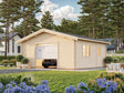 Roger L (5.6x5.6m | 27.7m2 |70mm) Spacious Timber Log Garage with Sectional Door - Palmako UK