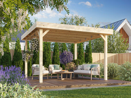 Lucy (3.5x3.5m | 12.2m2) Modern Square Timber Gazebo - Palmako UK