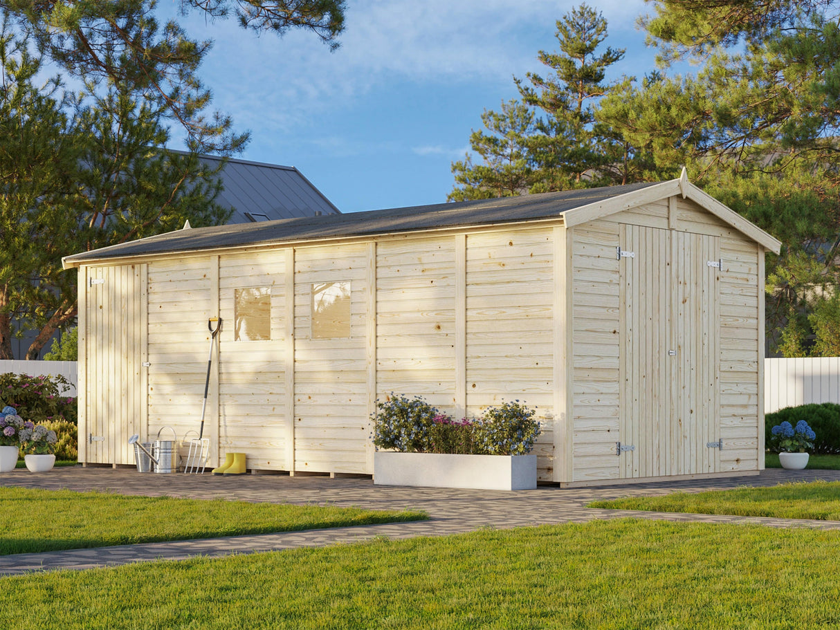 Dan L (2.7x5.5m | 14.7m2) Large Two Room Storage Shed - Palmako UK