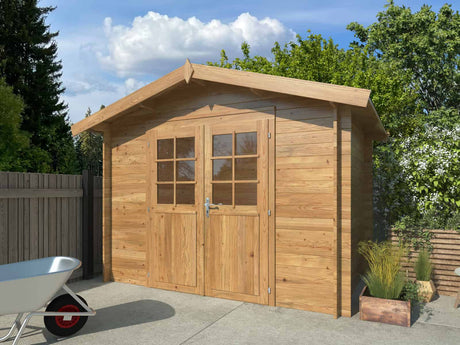 Valentine S (2.8x1.8m | 4.7m2 | 28mm) Pressure Treated Garden Shed Log Cabin - Palmako UK