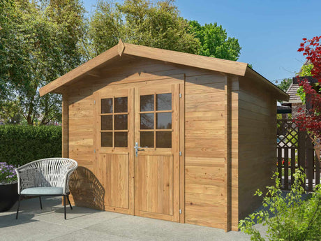 Valentine M (2.8x2.3m | 6.1m2 | 28mm) Pressure Treated Double Door Garden Shed Log Cabin - Palmako UK