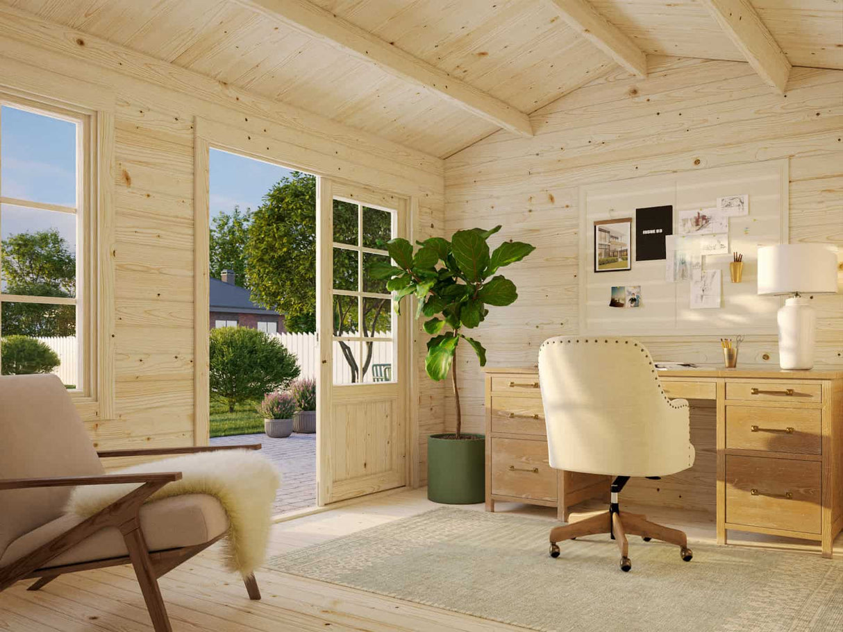 Iris S (3.8x3m | 9.6m2 | 28mm) Compact Under 2.5m Garden Summer House - Palmako UK