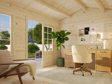 Iris S (3.8x3m | 9.6m2 | 28mm) Compact Under 2.5m Garden Summer House - Palmako UK