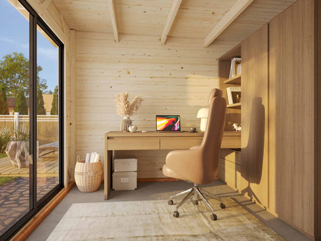 Lydia S (3x3m | 8m2 | 28mm) Compact Sliding Door Summer House with Endless possibilities - Guest Room, Home Gym or Summer Office - Palmako UK