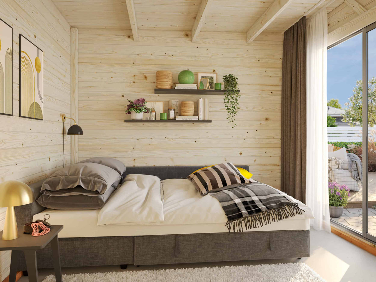 Lydia S (3x3m | 8m2 | 28mm) Compact Sliding Door Summer House with Endless possibilities - Guest Room, Home Gym or Summer Office - Palmako UK