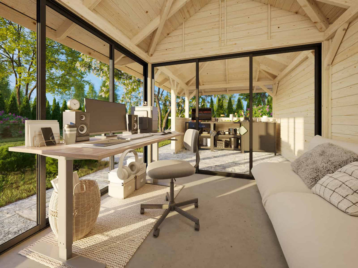 Bianca 207/507 (6x3m | 16.6m2) Glass Garden Room With Outdoor Kitchen Area (Double Glazing Available) - Palmako UK
