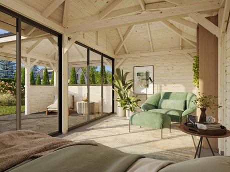 Bianca 222/522 (6x6m | 24.9m2) Glass Garden Room With Sliding Doors (Double Glazing Available) - Palmako UK