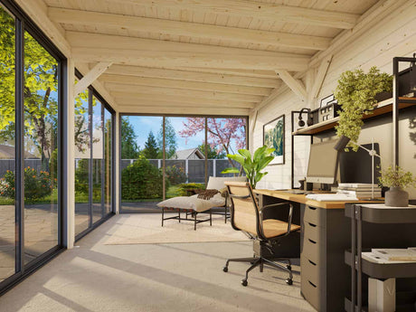 Lenna 402/702 (6x3m | 16.6m2) Glass Garden Room With Sliding Doors (Double Glazing Available) - Palmako UK